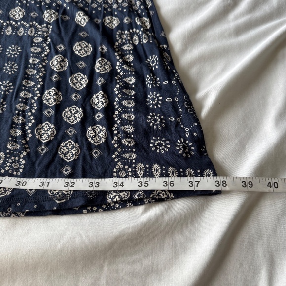 Old Navy Aztec Print Maxi Skirt Navy XL Bohemian Elastic Waist Unlined Festival - Picture 11 of 12